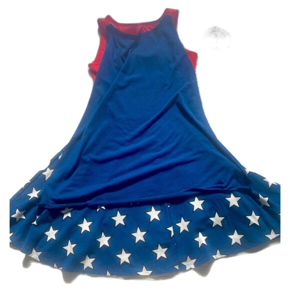 DC Comics Wonder Woman Sleeveless Dress w/ Removable Cape Halloween -Sz Small - Picture 11 of 15